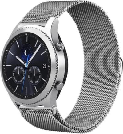 By Qubix - Compatible Samsung bandje - Geschikt voor Samsung Gear S3 Milanese bandje - Zilver