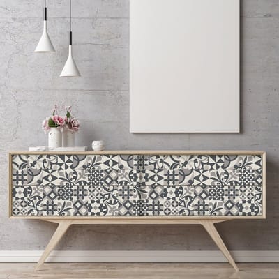 Decoratieve meubelstickers - 60 authentieke Britse meubel- en cementtegelstickers - 60 stickers 20x20cm