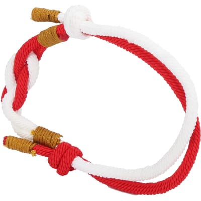 Koppelarmband Handgeweven Verstelbaar Tweekleurig Delicaat Touw Gevlochten Armband Koord voor Koppels Geliefden(Rood ) rood