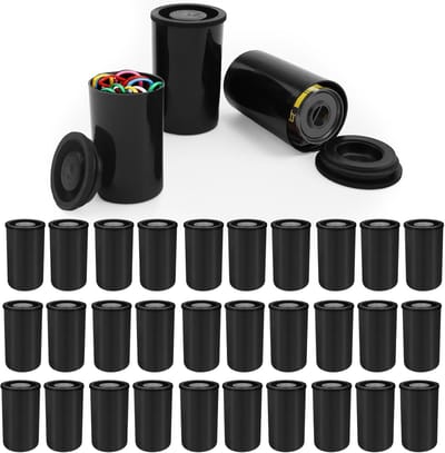 30 Zwarte Opslagdozen voor Filmrollen en Kleine Onderdelen - Lichtdicht