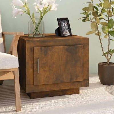 vidaXL - Salontafel - 51x50x45 - cm - bewerkt - hout - gerookt - eikenkleurig