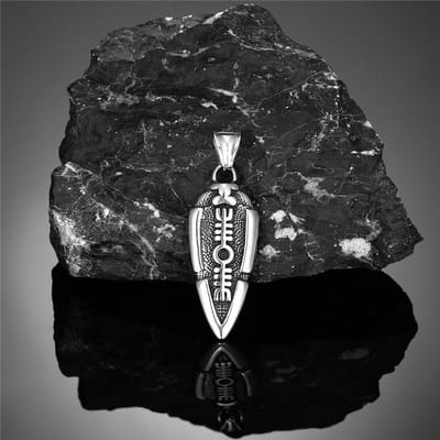Noorse Mythologie Odins Speer Ketting Mannen Roestvrij Staal Gungnir Pijlpunthanger Viking Rune Valknut Amulet IJslandse Sieraden 60CM black