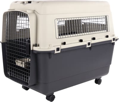 Transportbox hond XL 90×60×74 cm – Flamingo Transportkooi Nomad Donkergrijs