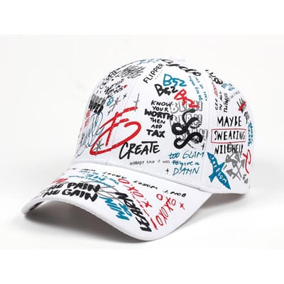 mode Letter Baseballpet Graffiti Zon Hip Hop Pet Vizier Lente Hoed Mannen Verstelbare Snapback Katoenen Pet Voor Vrouwen Mannen Hoeden gray