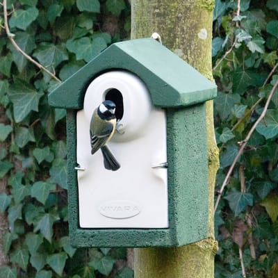 CJ Wildlife Nestkast - Aanbevolen door de Vogelbescherming Nederland - Sevilla - Nestkastje voor o.a. Koolmees, Boomklevers & Mussen - Woodstone Vogelhuisje - FSC-gecertificeerd - Groen