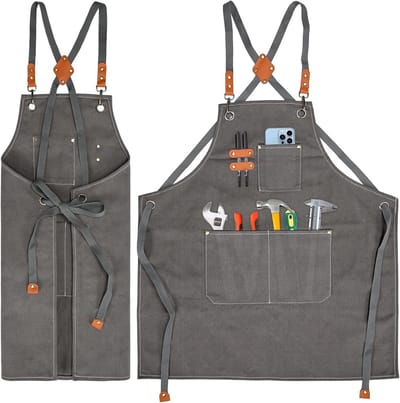 Multifunctionele Canvas Schort voor Werk, Grill en Keuken - Verstelbare Band, Geschikt voor Tuin en Werkplaats