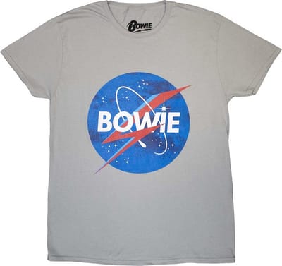 David Bowie - Starman Logo Heren T-shirt - M - Grijs