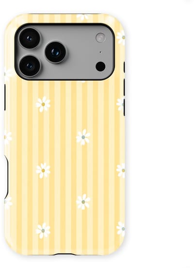 DripCase Hoesje geschikt voor iPhone 17 Pro | Happy Stripes Motief | Magnetisch Opladen | 2-in-1 Ontwerp | Vrolijke Backcover geschikt voor iPhone 17 Pro Lemon Sorbet