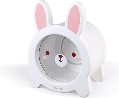 Houten Kinder Spaarpot 5.9 inch met Zichtbare Zijkant en Magnetische Opening - Konijn Thema - Kinderkamer Decoratie - Geschikt voor 3 jaar en ouder J04654