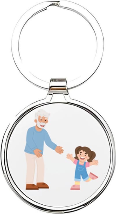 Akyol - opa & kleindochter Sleutelhanger - Opa - de allerliefste opa - opa sleutelhanger - grootvader sleutelhanger - sleutelhanger voor opa - familie sleutelhanger - verjaardagscadeautje - cadeau voor opa - grandfather - pake - 4 x 7,5 CM