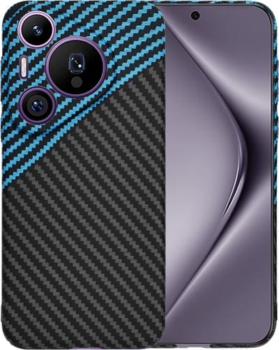 Hoesje geschikt voor Huawei Pura 70 Pro - Techsuit Carbonite FiberShell Carbon Back Cover - Blauw/Zwart