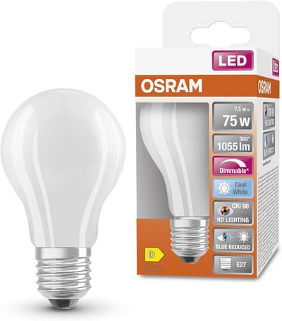Dimbare LED lamp met hoge kleurweergave E27, matglas, koud wit (4000K), 1055 Lumen, vervangt 75W lamp