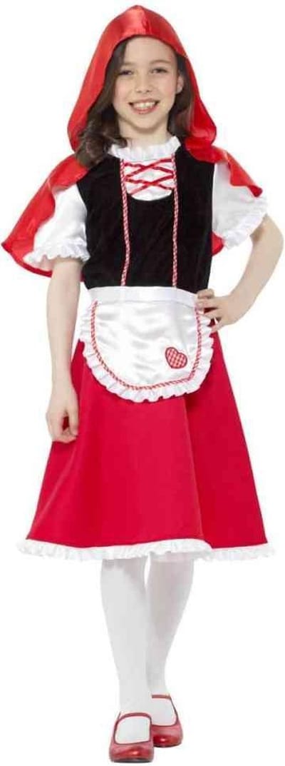 Smiffys - Red Riding Hood Girl Kinder Kostuum - Kids tm 6 jaar - Rood