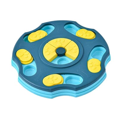 Hondenpuzzelspeelgoed Slow Feeder Interactief Verhogen Puppy Iq Voedseldispenser Langzaam eten Antislipkom Huisdier Kat Honden Trainingsspel blauw