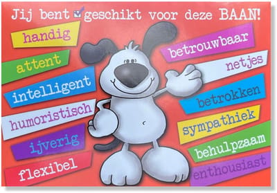 Een nieuwe Baan! - 12x17cm - Gevouwen kaart inclusief envelop - Nieuwe Baan!