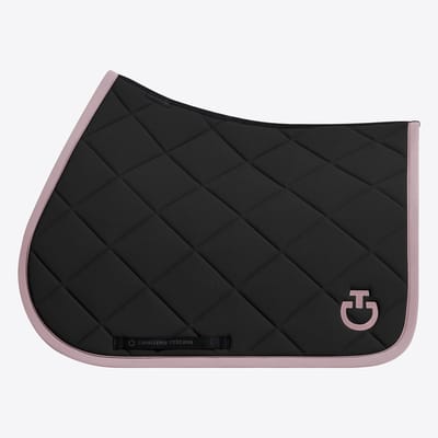 Cavalleria Toscana Diamond Quilted Jersey Zadeldek Pony Zwart/Violet Ice