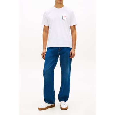 Tommy Hilfiger Icon Interlock Embos T-shirt White Größe: XXL | Basic T-Shirts Outlet | Herren | Weiß