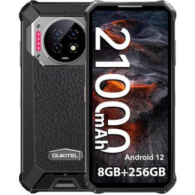 OUKITEL WP68 Air 5G Téléphone Portable Incassable 36Go+512Go 6,88'' 120Hz IP68 8000mAh 64MP Smartphone Robuste Double SIM NFC Noir noir