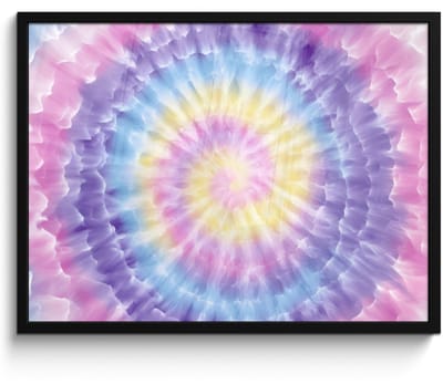Poster in lijst - Fotolijst 80x60 cm - Posters - Spiraal - Tie dye - Pasteltinten - Posterlijst zwart - Decoratie - Wanddecoratie woonkamer - Muurdecoratie slaapkamer