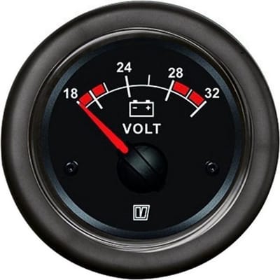 Vetus Voltmeter 20-32v Zilver 52 mm