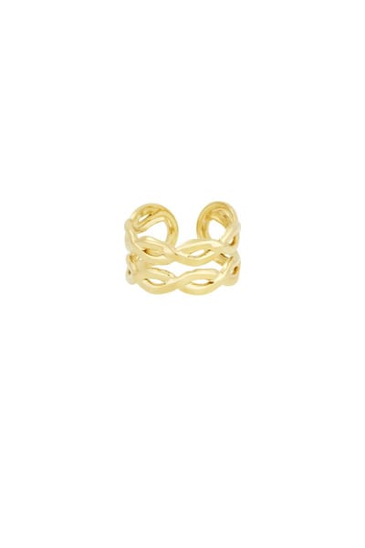 Yehwang Layered - Ring - One Size - Verstelbaar in maat - Stainless steel - Goudkleurig