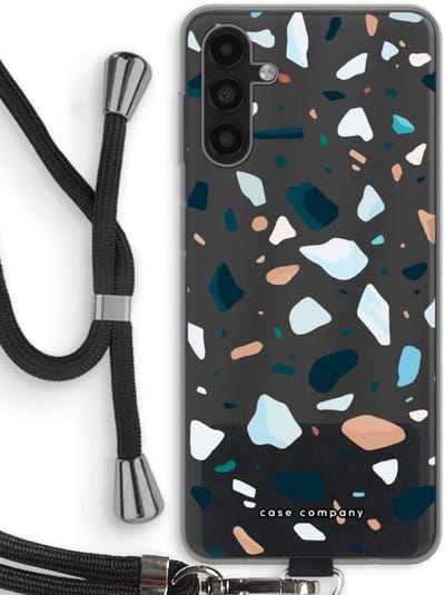 Case Company® - Hoesje met koord geschikt voor Samsung Galaxy A13 5G hoesje met Koord - Terrazzo N°13 - Telefoonhoesje met Zwart Koord - Bescherming aan alle Kanten en Over de Schermrand