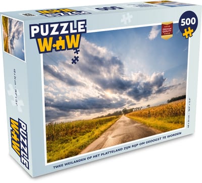 Puzzel Twee weilanden op het platteland zijn rijp om geoogst te worden - Legpuzzel - Puzzel 500 stukjes