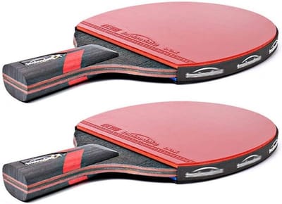 Tafeltennis Sets - Ping Pong Rackets - Training en Competitie - 9 Laags Carbon Bodem - 2 Rackets 3 Ballen