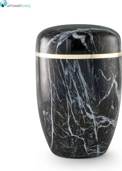 Bokaal urn blauw marmerlook - staal