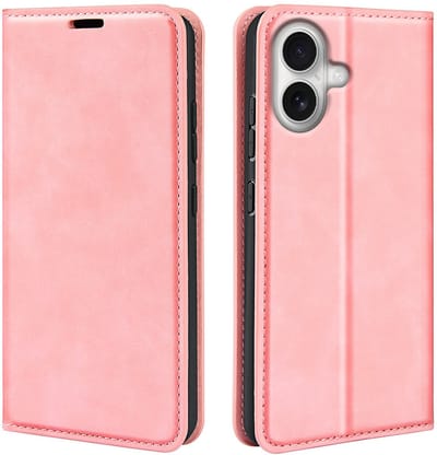 MobyDefend Hoesje - Geschikt voor iPhone 17 - Luxe Wallet Bookcase (Magnetische Sluiting) - Roze
