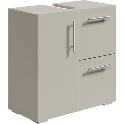 Badplaats Wastafelkast Mars 60 x 30 x 60 cm – Beige – Badkamerkast – Staand Wastafelmeubel
