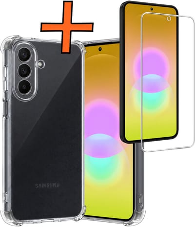Hoes - Met Screenprotector - Geschikt voor Samsung Galaxy A27 - Sterk & Shockproof - Siliconen Case - Back Cover - Telefoon Hoes - Shock Proof - Transparant