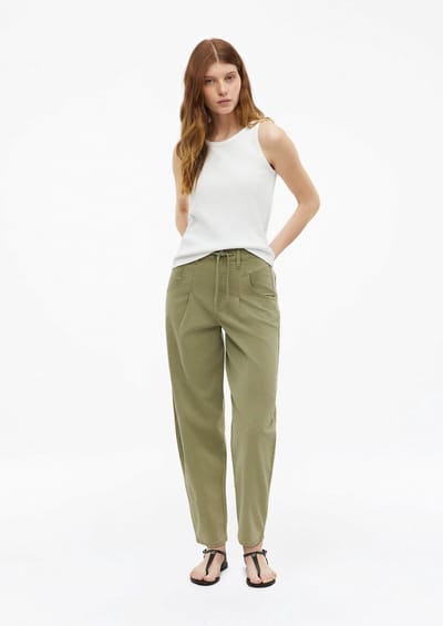 Enkel lengte gekleurde broek met taillekoord voor dames s.Oliver