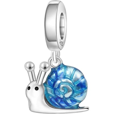 Populaire Hete Koperen Metaal Schattige Blauwe Slak Hanger Kralen Componenten Armband Hoge Kwaliteit Fijne Sieraden Bedeltjes Componenten Compatibel Met Vrouwen Hoge white