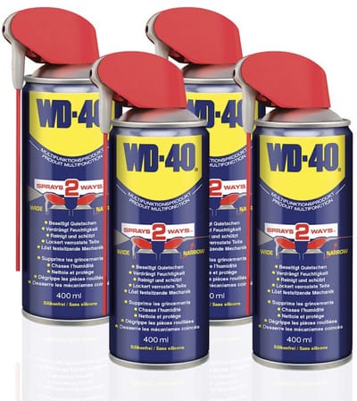 WD-40 Multi Spray 400 ml – 4 stuks – Smart Straw – Kruipolie, Smeermiddel, Roestoplosser & Waterverdrijver