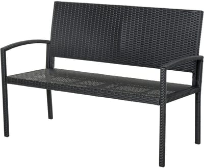 Tuinbank - Tuinbanken - Bank - Voor Buiten - 122 x 60 x 85 cm (B x D x H) - Zwart