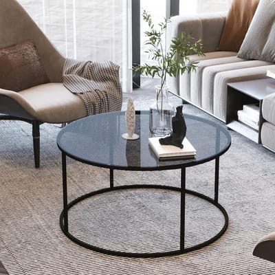 Stijlvolle Salontafel 45x80cm - Zwart en Transparant