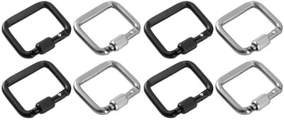 Dailygoody - Vergrendelbare Karabijnhaak Clipset - 4 Stuks D-Ring - Aluminium Sleutelhangeraccessoires - Stevig en Duurzaam - Ideaal voor Sleutel