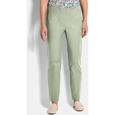 Bengaline broek LOUISA in denimlook - salie - Gr. 19 van Goldner Fashion