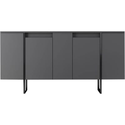 Asir - Troosten - Antraciet, zwart - 100% met melamine gecoat spaanplaat - 40 x 170 x 19 cm