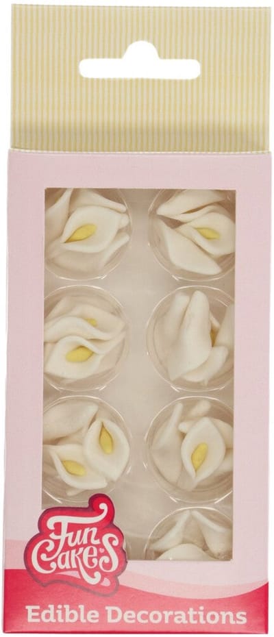 FunCakes Suikerdecoraties - Witte Calla - 24 Stuks - Eetbare Taartdecoratie