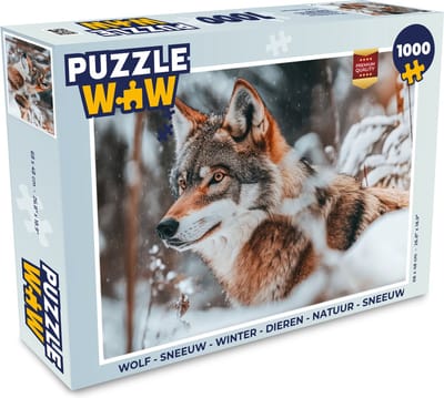 Puzzel Wolf - Sneeuw - Winter - Dieren - Natuur - Sneeuw - Legpuzzel - Puzzel 1000 stukjes volwassenen