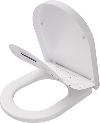 Anycee Max Toiletbril - Duroplast - Vorm D - WC-brill Softclose - Urea-formaldehyde Hars - Antibacterieel - Belastbaar tot 150 kg - Easy Clean functie -Wit