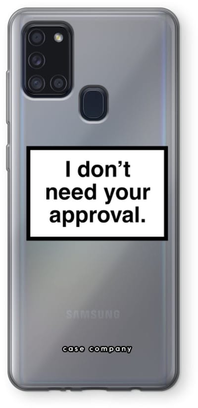 Case Company® - Hoesje geschikt voor Samsung Galaxy A21s hoesje - Don't need approval - Soft Cover Telefoonhoesje - Bescherming aan alle Kanten en Schermrand