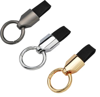 Dailygoods- Sleutelhanger Robuuste Karabijnhaak - Leren Clip - Zinklegering - Krasbestendig - Compacte Organizer - Luxe Design - Autosleutelhanger