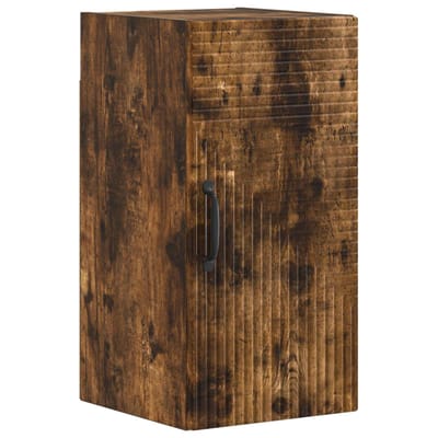 vidaXL - Badkamer - wandkast - HAARLEM - Gerookt - eiken - 30 - x - 31 - x - 59 - cm