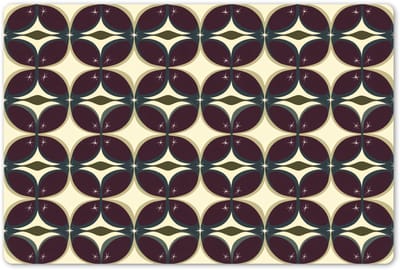 Placemats 45x30 cm - Placemat kunststof - 1 stuk - Cirkel - Retro - Kleurrijk - Borden onderleggers - Decoratie voor op tafel - Keuken tafeldecoratie accessoires - Vinyl onderlegger - Tafelversiering