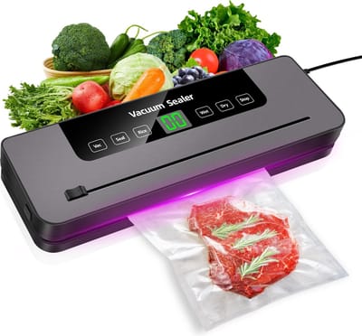 Exitosas Vacumeermachine - vacuüm voedsel sealer - 35x11x5.5 cm - met ingebouwde snijder - 5 instellingen - 90 graden draaibare basis - zwart