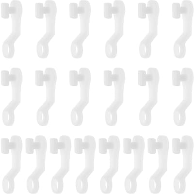 Dailygoods- Gordijnhaken 100 Stuks - Gordijn Glijders - Zijkatrolringen - Plastic - 2,7x0,8 cm - Lichtgewicht en Duurzaam - Gordijnringen
