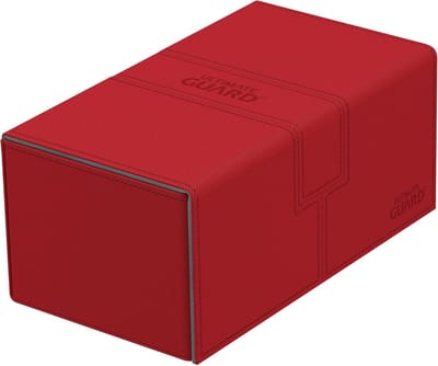 Kaartbox Dubbel - Opbergdoos Kaarten - Verzamelkaarten Opslaan - Magnetische Sluiting Inklapbaar - 200 Kaarten Capaciteit - Zwart